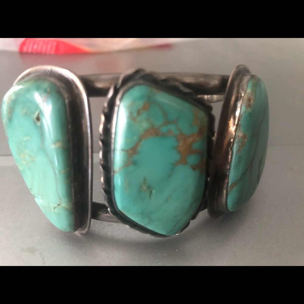 Silver turquois cuff
